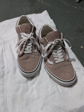 Men's Suede Low-Top Sneakers in Taupe with White Accents